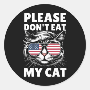 Sticker Rond S'il vous plaît ne mangez pas mon chat Funny étran