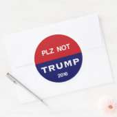 Sticker Rond S'il vous plaît pas Trump (Enveloppe)