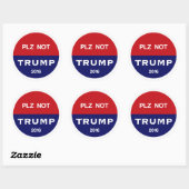 Sticker Rond S'il vous plaît pas Trump (Feuille)