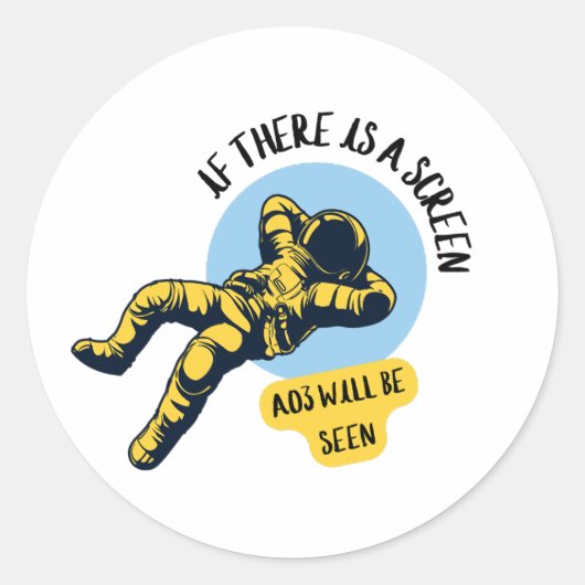 Sticker Rond S'il y a un écran AO3 peut être vu (Devant)