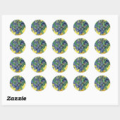 Sticker Rond Silence Life with Irises Vincent van Gogh (Feuille)
