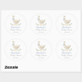 Sticker Rond Silencieux Goose Blue bow bébé garçon douche Merci (Feuille)