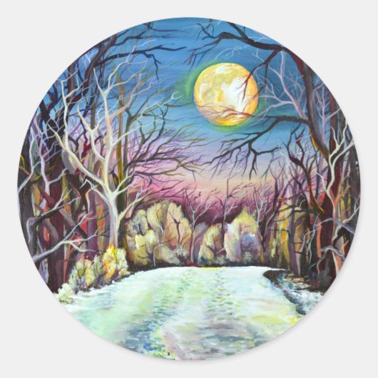 Sticker Rond Silent Night Winter (Devant)
