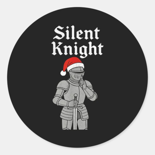 Sticker Rond Silent Santa Knight Christmas Holiday Xmas Theme M (Devant)