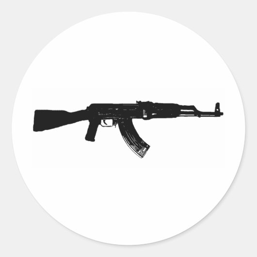 Sticker Rond Silhouette AK-47 (Devant)