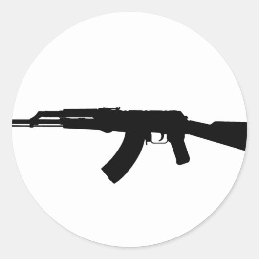 Sticker Rond Silhouette AK-47 (Devant)