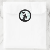 Sticker Rond Silhouette, astronaute (Sac)