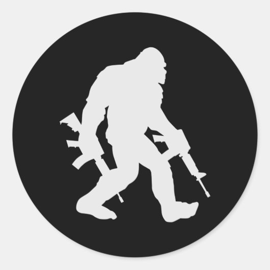Sticker Rond Silhouette Bigfoot Sasquatch (Devant)