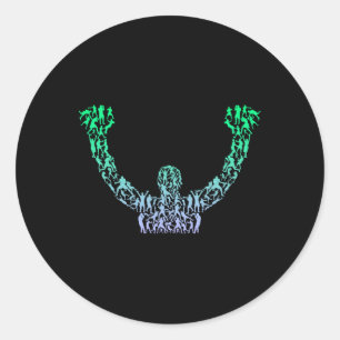 Sticker Rond Silhouette Boys Boxer Boxer Shirt Boxer Mens Boxin