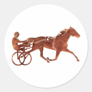 Sticker Rond Silhouette Brown de meneur de train