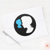 Sticker Rond Silhouette Cameo, fille victorienne (Enveloppe)