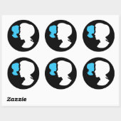 Sticker Rond Silhouette Cameo, fille victorienne (Feuille)