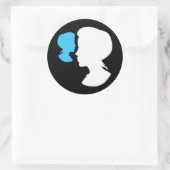 Sticker Rond Silhouette Cameo, fille victorienne (Sac)