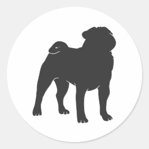 Sticker Rond Silhouette Carlin - Choisir la couleur arrière -