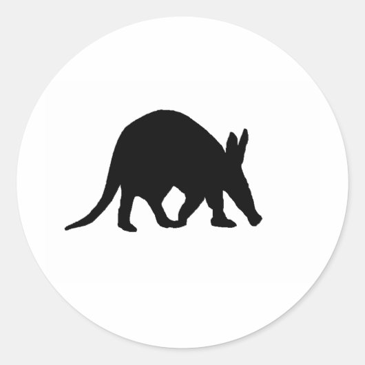 Sticker Rond Silhouette d'Aardvark (Devant)