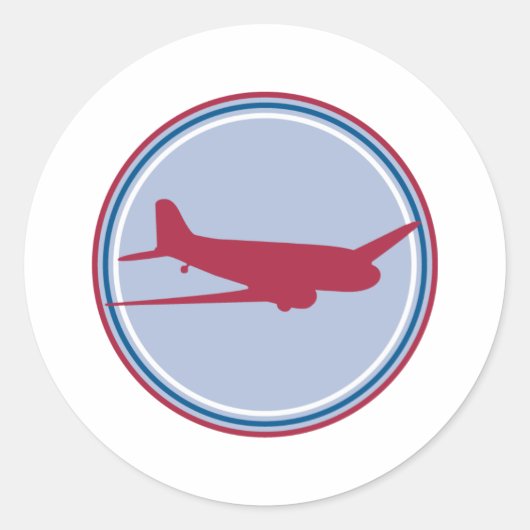 Sticker Rond silhouette d'avion (Devant)