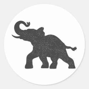 Sticker Rond Silhouette de Baby Elephant