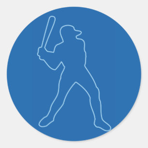 Sticker Rond silhouette de baseball