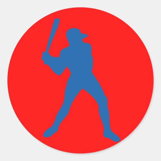 Sticker Rond silhouette de baseball (Devant)