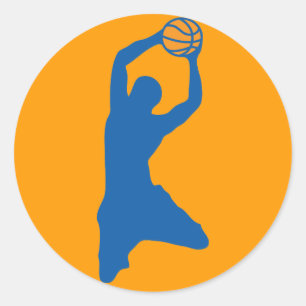 Sticker Rond silhouette de basket-ball