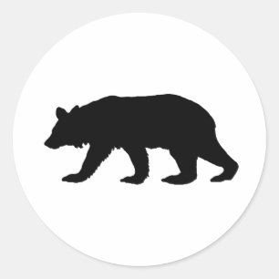 Sticker Rond Silhouette de Black Bear