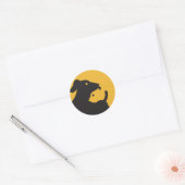Sticker Rond Silhouette de chat et de chien (Enveloppe)
