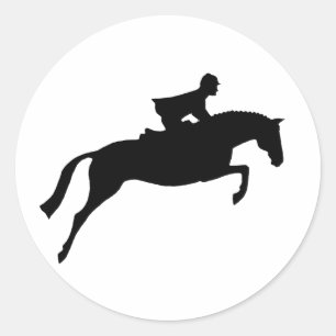 Sticker Rond Silhouette de cheval de pullover