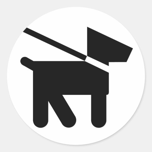 Sticker Rond Silhouette de chien ! (Devant)