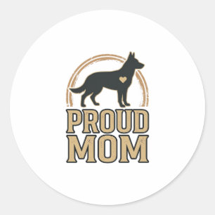 Sticker Rond Silhouette de chien de mère fière Design vectoriel