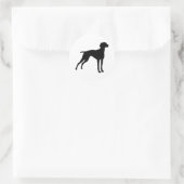 Sticker Rond Silhouette de chien Vizsla (noir) (Sac)