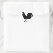 Sticker Rond Silhouette de coq de coq de combat (Sac)