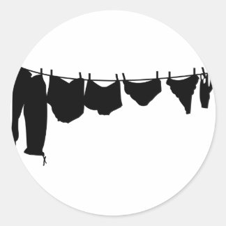Sticker Rond Silhouette de corde à linge