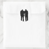 Sticker Rond Silhouette de couple gay (Sac)