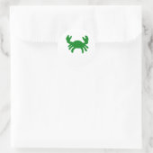 Sticker Rond Silhouette de crabe vert (Sac)