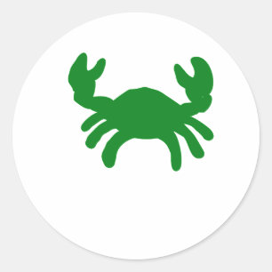 Sticker Rond Silhouette de crabe vert