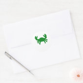 Sticker Rond Silhouette de crabe vert (Enveloppe)