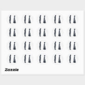 Sticker Rond Silhouette de Darcy & Elizabeth (Feuille)