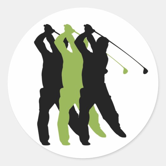 Sticker Rond Silhouette de golf (Devant)