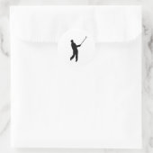 Sticker Rond Silhouette de Golfer (Sac)