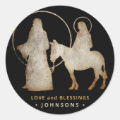 Sticker Rond Silhouette de la Nativité de Noël (Devant)