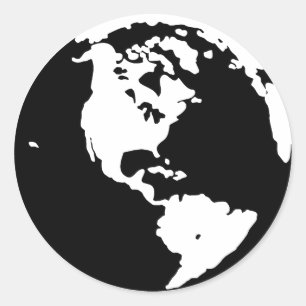 Sticker Rond Silhouette de la terre