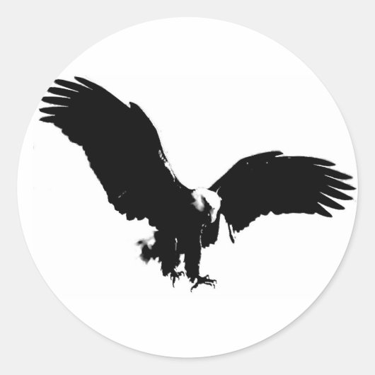 Sticker Rond Silhouette de l'aigle chauve (Devant)