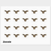 Sticker Rond Silhouette de l'aigle de Camouflage (Feuille)