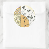 Sticker Rond Silhouette de l'arbre écarse par Megan Meagher (Sac)