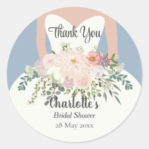 Sticker Rond Silhouette de mariée Fleurs enterrement de vie de 