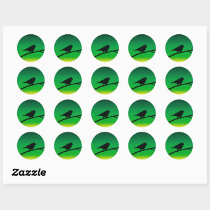 Sticker Rond Silhouette de moineau sur le limonène