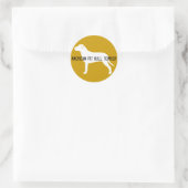 Sticker Rond Silhouette de Pit Bull (Sac)