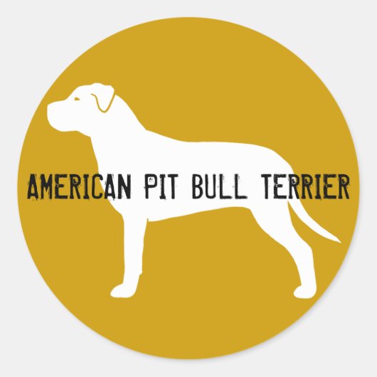 Sticker Rond Silhouette de Pit Bull (Devant)