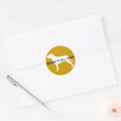 Sticker Rond Silhouette de Pit Bull (Enveloppe)