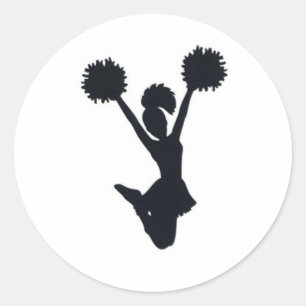 Sticker Rond Silhouette de pom-pom girl